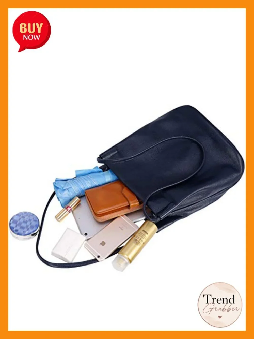 Genuine Leather Hobo Tote Bag, Roomy Shoulder Purse, Magnetic Snap Closure